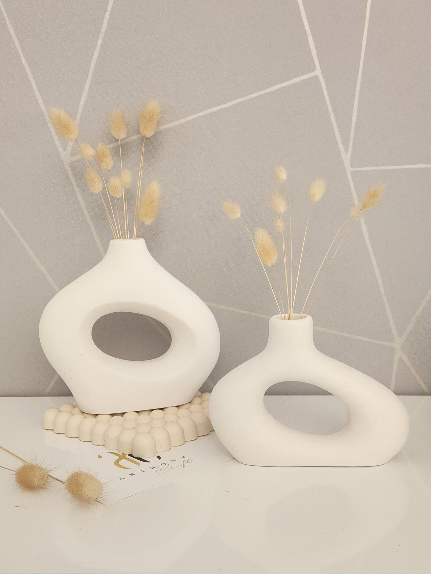 2 Piece Nordic Donut Vase Set