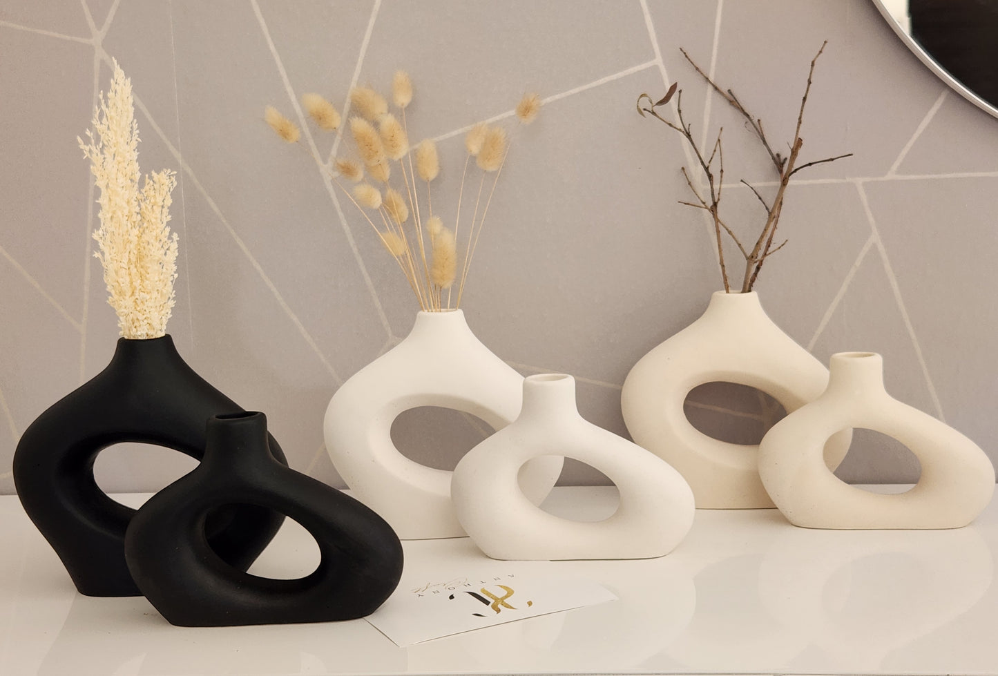2 Piece Nordic Donut Vase Set